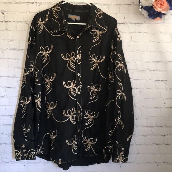 Venezzi Other - Venezzi metallic ribbon western button down shirt